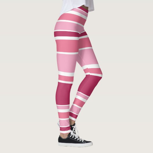 Farbtöne aus rosa Streifen Leggings (Rechts)