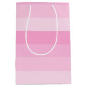 Farbtöne aus rosa Streifen Mittlere Geschenktüte (Vorderseite)