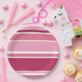 Farbtöne aus rosa Streifen Pappteller (Party)