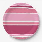 Farbtöne aus rosa Streifen Pappteller (Vorderseite)
