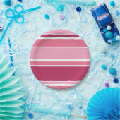 Farbtöne aus rosa Streifen Pappteller (Party)