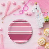 Farbtöne aus rosa Streifen Pappteller (Party)