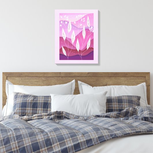 Farbtöne aus rosa weißem Leaf gesteppte Leinwand (Insitu (Schlafzimmer))