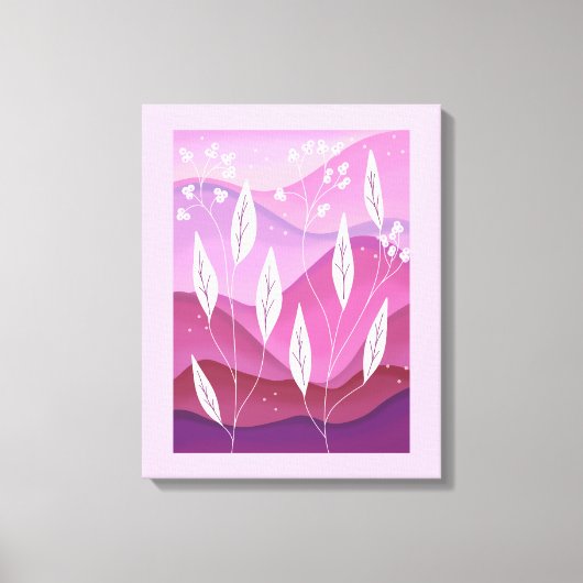 Farbtöne aus rosa weißem Leaf gesteppte Leinwand (Vorderseite)