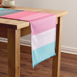 Farbtöne Blau und Rosa Streifen Großer Tischläufer