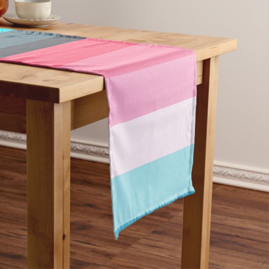 Farbtöne Blau und Rosa Streifen Großer Tischläufer (Beispiel)