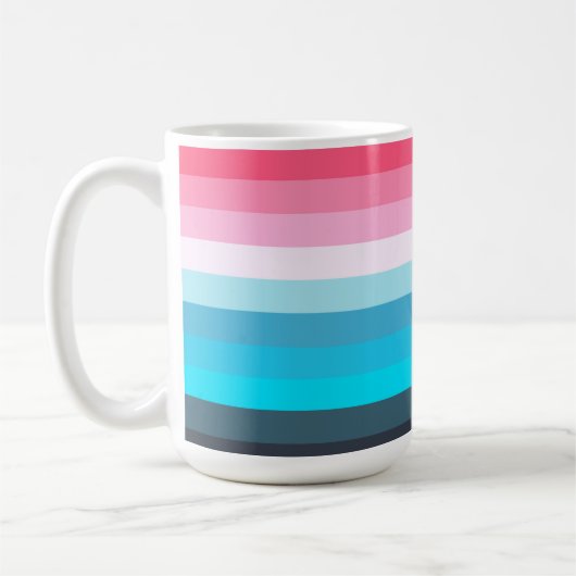 Farbtöne Blau und Rosa Streifen Kaffeetasse (Links)