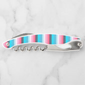 Farbtöne Blau und Rosa Streifen Kellnermesser (Rückseite)