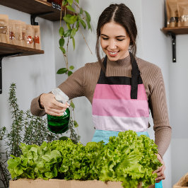 Farbtöne Blau und Rosa Streifen Schürze