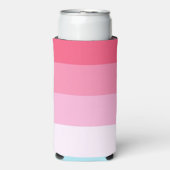 Farbtöne Blau und Rosa Streifen Selters Dosenkühler (Seltzer Vorderseite)