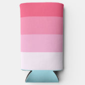 Farbtöne Blau und Rosa Streifen Selters Dosenkühler (Vorderseite)