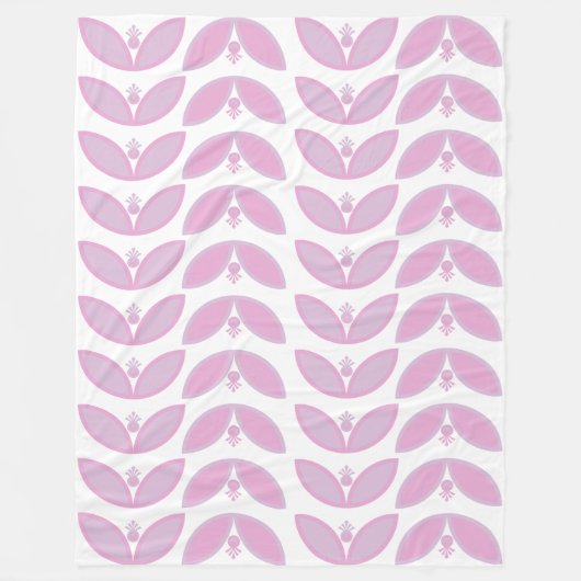 Farbtöne der abstrakten rosa Blume auf weiß Fleecedecke (Vorderseite)