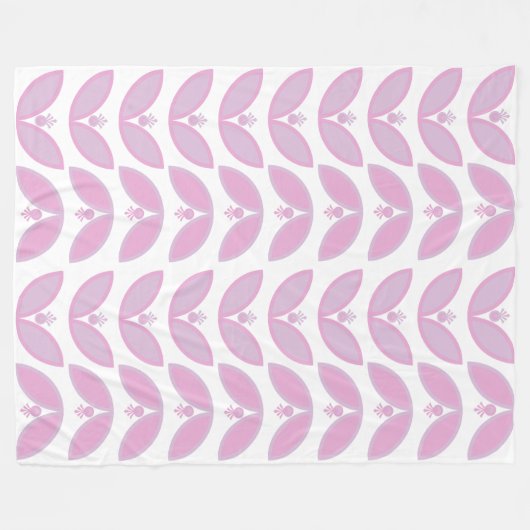 Farbtöne der abstrakten rosa Blume auf weiß Fleecedecke (Vorderseite (Horizontal))