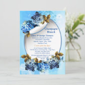 Farbtöne der Blauen Wasserfarbe Hydrangeas Dusche Einladung (Stehend Vorderseite)
