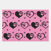 Farbtöne der ergänzenden rosa paw herzen geschenkpapier set (Vorderseite 3)