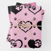 Farbtöne der ergänzenden rosa paw herzen geschenkpapier set (Beispiel)