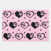 Farbtöne der ergänzenden rosa paw herzen geschenkpapier set (Vorderseite)