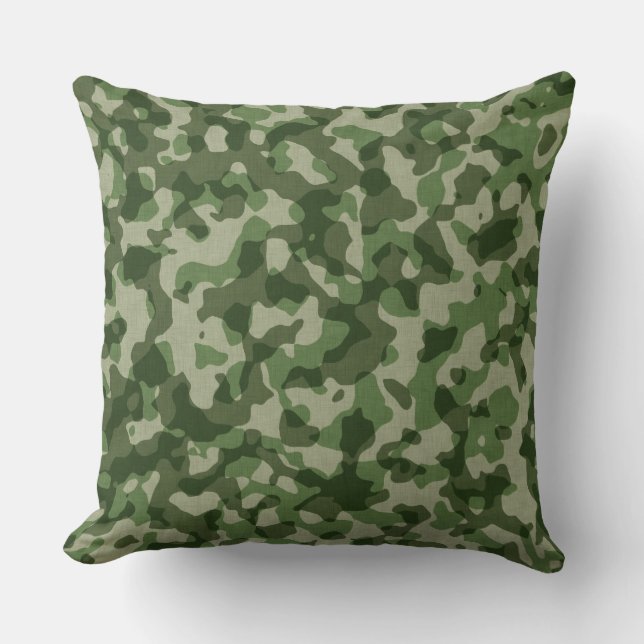 Farbtöne der grünen Camouflage Kissen (Vorderseite)