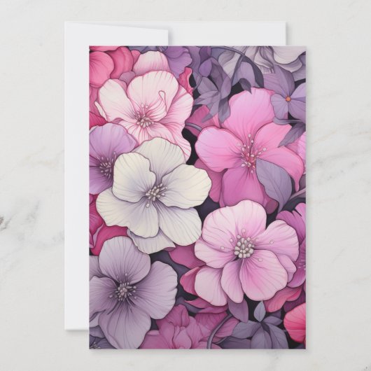 Farbtöne der Monographie von Rosa und Grau Einladung (Rückseite)