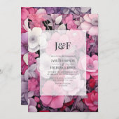 Farbtöne der Monographie von Rosa und Grau Einladung (Vorne/Hinten)