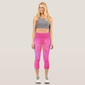 Farbtöne der rosa Grunge-Textur Capri Leggings (Vorderseite)
