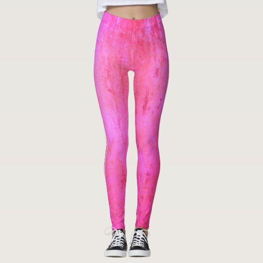 Farbtöne der rosa Grunge-Textur Leggings (Vorderseite)