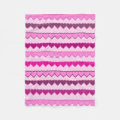 Farbtöne der rosa Herzerreihen Fleecedecke (Vorderseite)