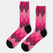 Farbtöne der rosa Raute Sporty Preppy Socken (Linkes Detail)