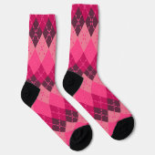 Farbtöne der rosa Raute Sporty Preppy Socken (Rechts)