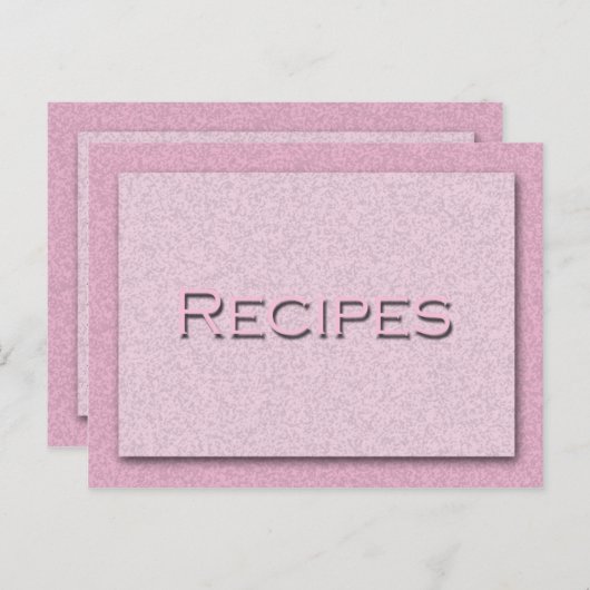 Farbtöne der rosa Rezept-Karte Postkarte (Vorne/Hinten)