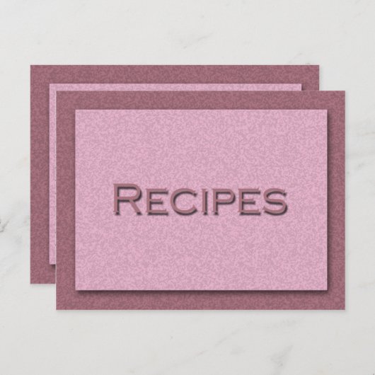 Farbtöne der rosa Rezept-Karte Postkarte (Vorne/Hinten)
