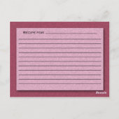Farbtöne der rosa Rezept-Karte Postkarte (Rückseite)