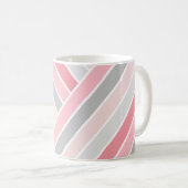 Farbtöne der rosa Streifen Monogramm-Tasse Kaffeetasse (VorderseiteRechts)