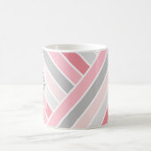 Farbtöne der rosa Streifen Monogramm-Tasse Kaffeetasse (Mittel)