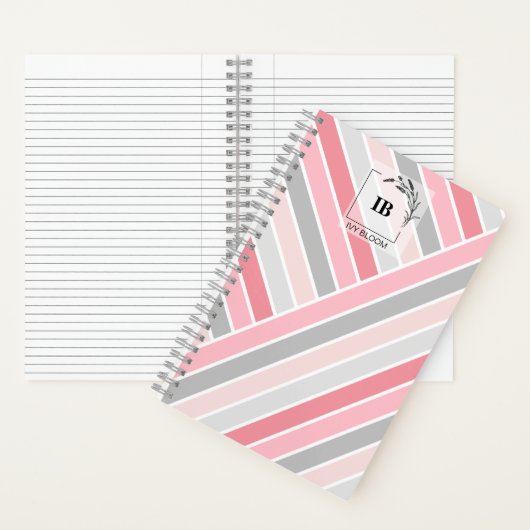 Farbtöne der rosa Streifen Notizblock (Innen)
