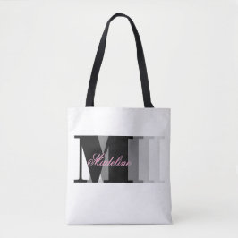 Farbtöne der schwarzen Monogram-Typografie Pink-Sc Tasche