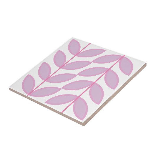 Farbtöne des abstrakten rosa Blattes und des Stamm Fliese (Seite)