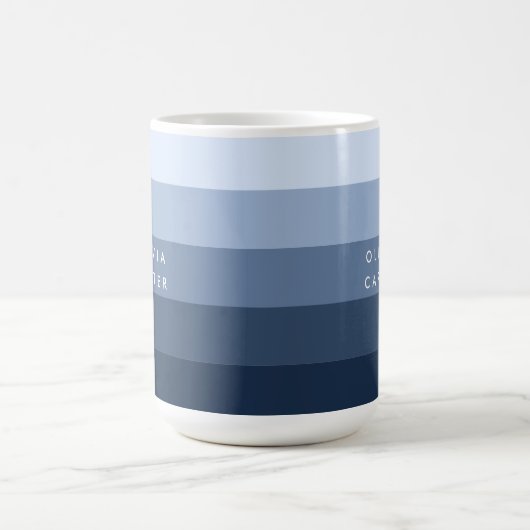 Farbtöne des blauen horizontalen Streifennamens Kaffeetasse (Mittel)