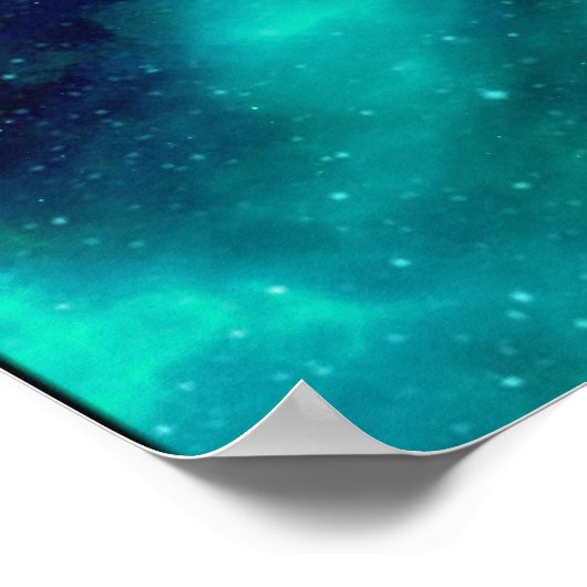 Farbtöne des blauen Nebelposters Poster (Ecke)