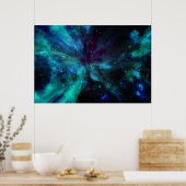 Farbtöne des blauen Nebelposters Poster (Küche)