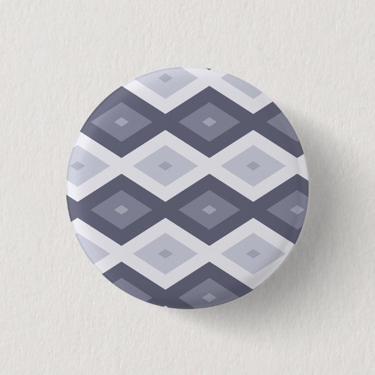 Farbtöne des blauen Rautenmusters Button (Vorderseite)