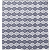 Farbtöne des blauen Rautenmusters Duschvorhang (Vorderseite)
