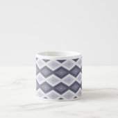 Farbtöne des blauen Rautenmusters Espressotasse (Vorderseite)