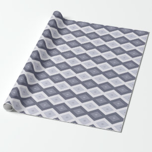 Farbtöne des blauen Rautenmusters Geschenkpapier