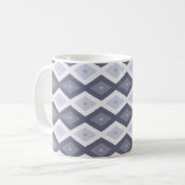 Farbtöne des blauen Rautenmusters Kaffeetasse (Vorderseite Links)