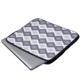 Farbtöne des blauen Rautenmusters Laptopschutzhülle (Vorne Knopf)