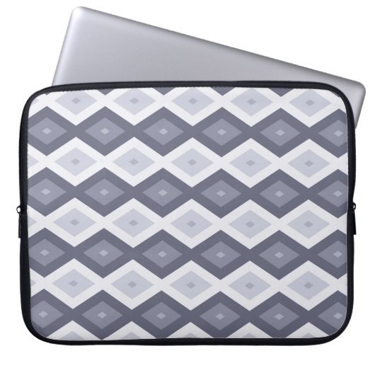 Farbtöne des blauen Rautenmusters Laptopschutzhülle (Vorderseite)