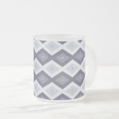 Farbtöne des blauen Rautenmusters Mattglastasse (VorderseiteRechts)