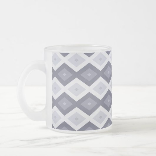 Farbtöne des blauen Rautenmusters Mattglastasse (Links)
