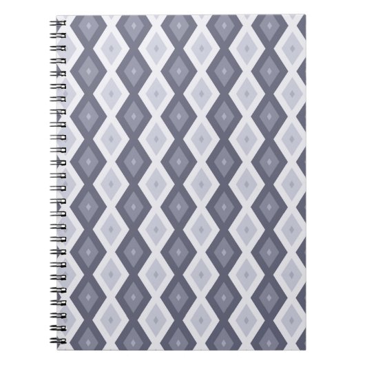 Farbtöne des blauen Rautenmusters Notizblock (Vorderseite)